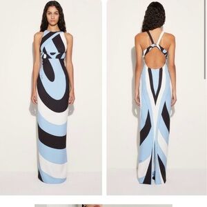 Emilio Pucci Open-back printed stretch-crepe maxi dress
New
Size US 6